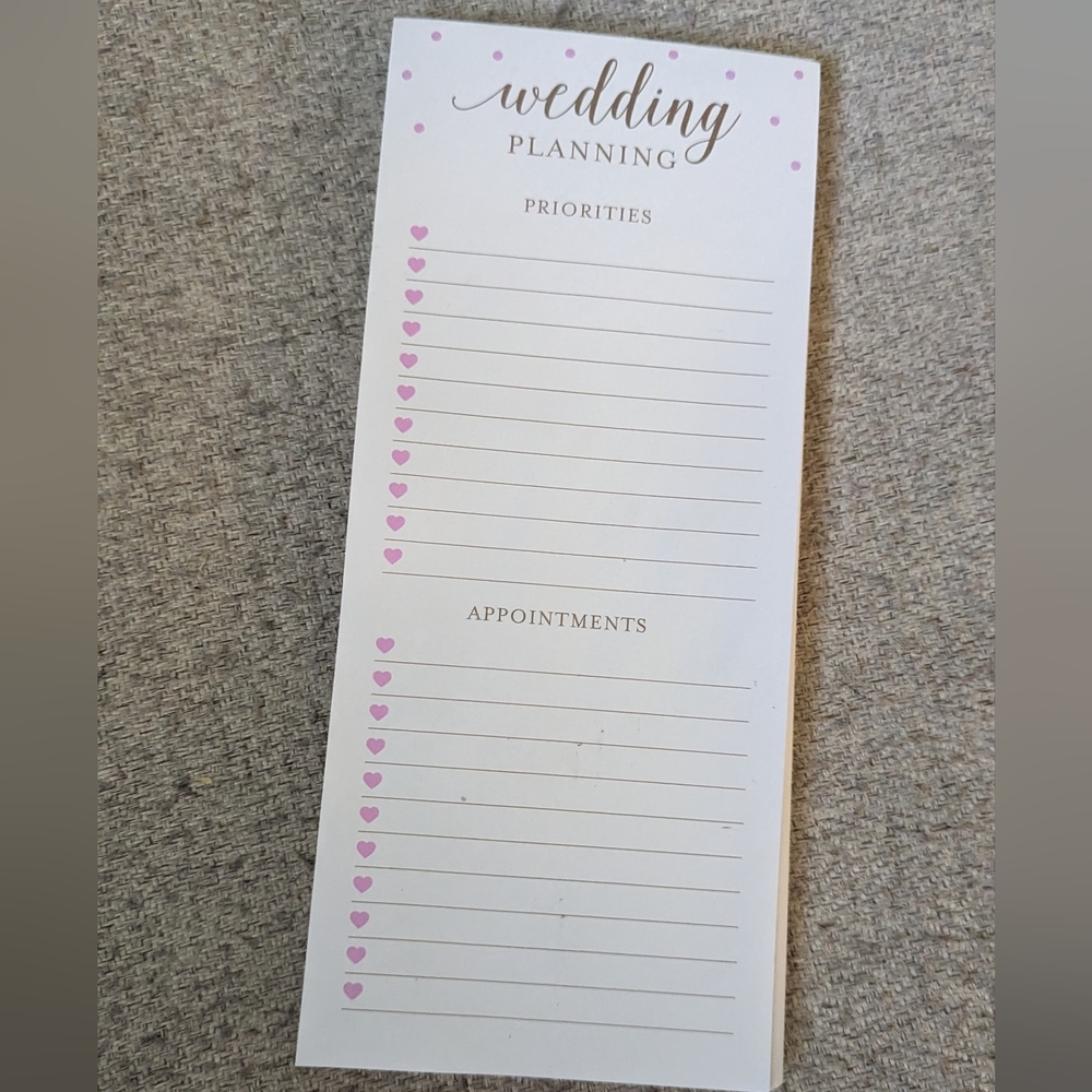 Wedding planning notepad
